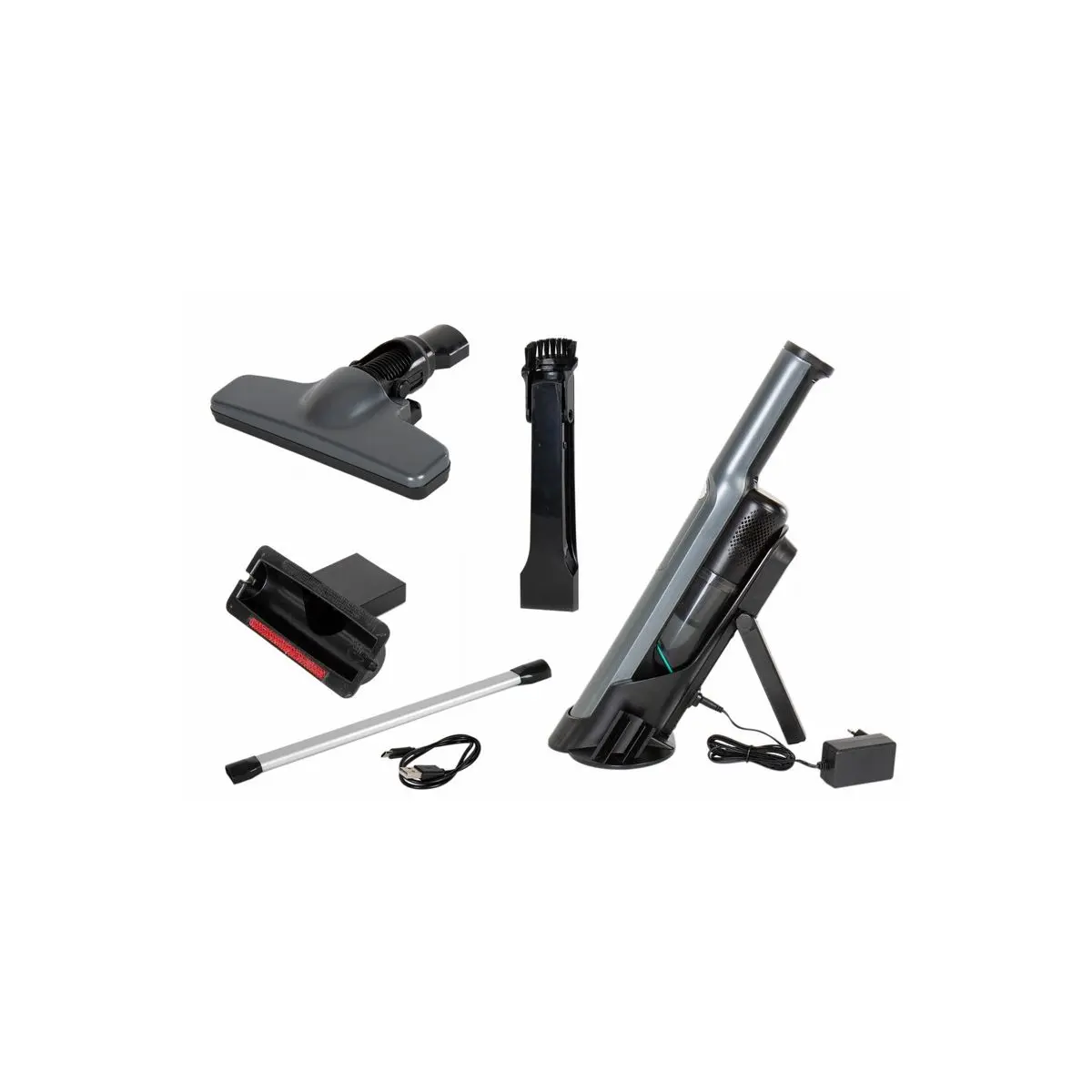 Vezeték nélküli porszívó 230 V / 200 W USB-vel - ezüstszürke