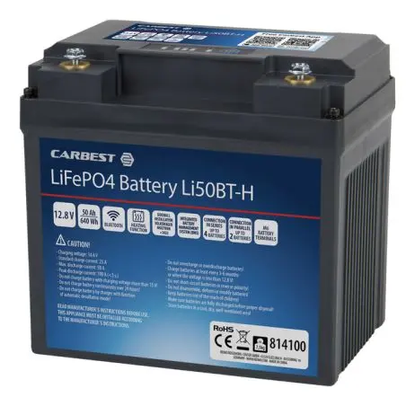 LiFePO4 Lithium-Batterie Li50BT-H mit Bluetooth und Heizfunktion - 50 Ah