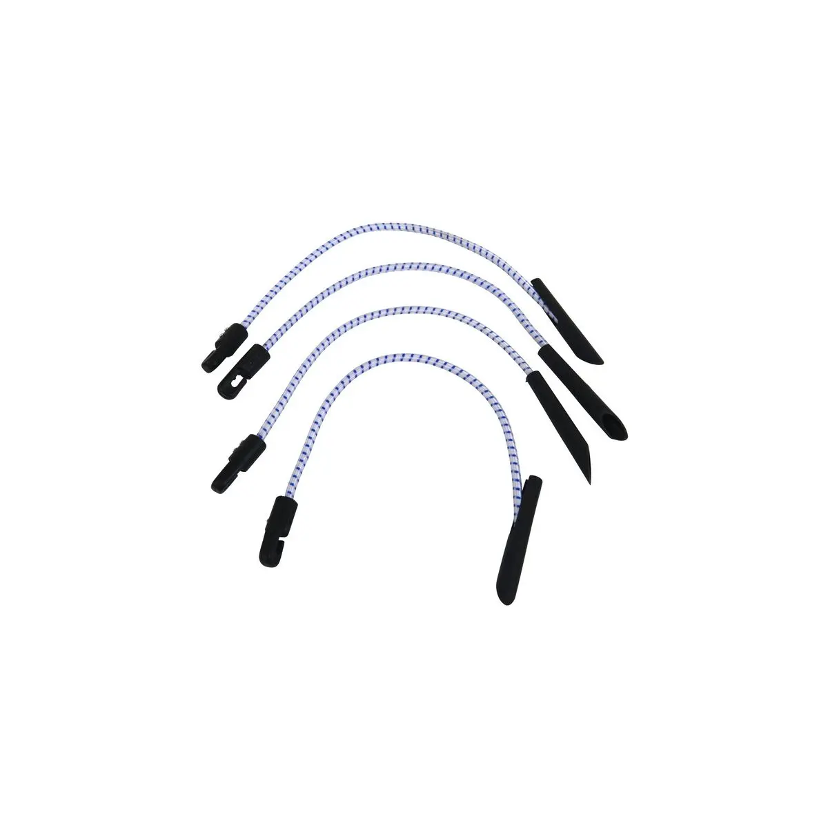 Tensor de cauciuc 35cm extensibil, alb cu cârlige de fixare și capace