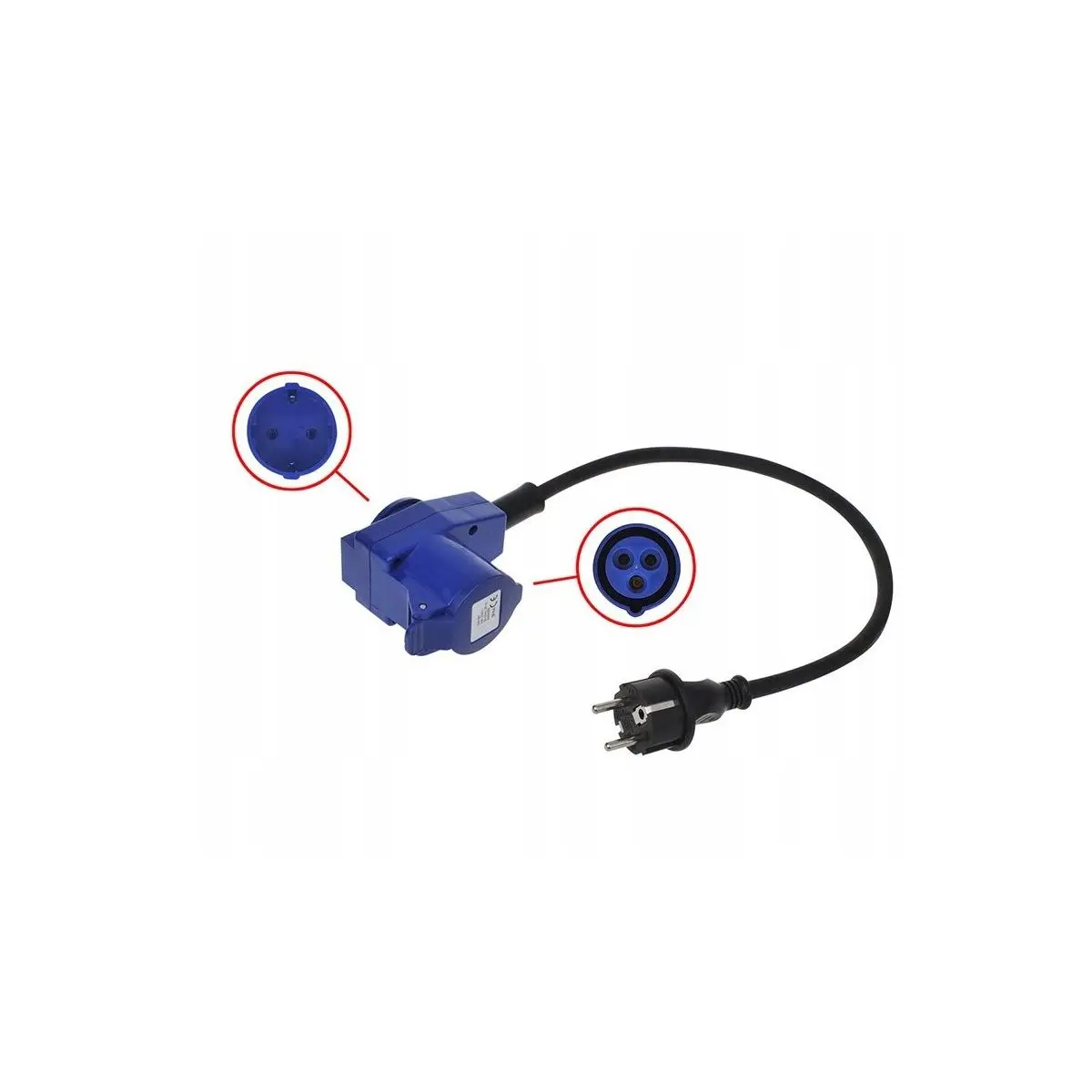 ADAPTÉR CEE ZÁSTRČKA NA ZÁSUVKU 230V KÁBEL 40 cm 1,5mm