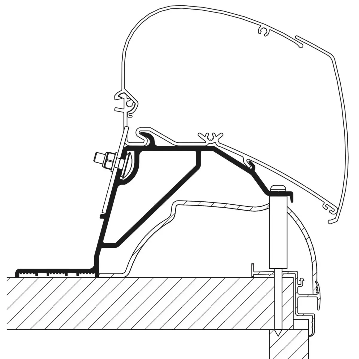 Roof Adapter fr Hobby Wohnwagen ab Bj. 2024 zu TO Serie 6 und 9