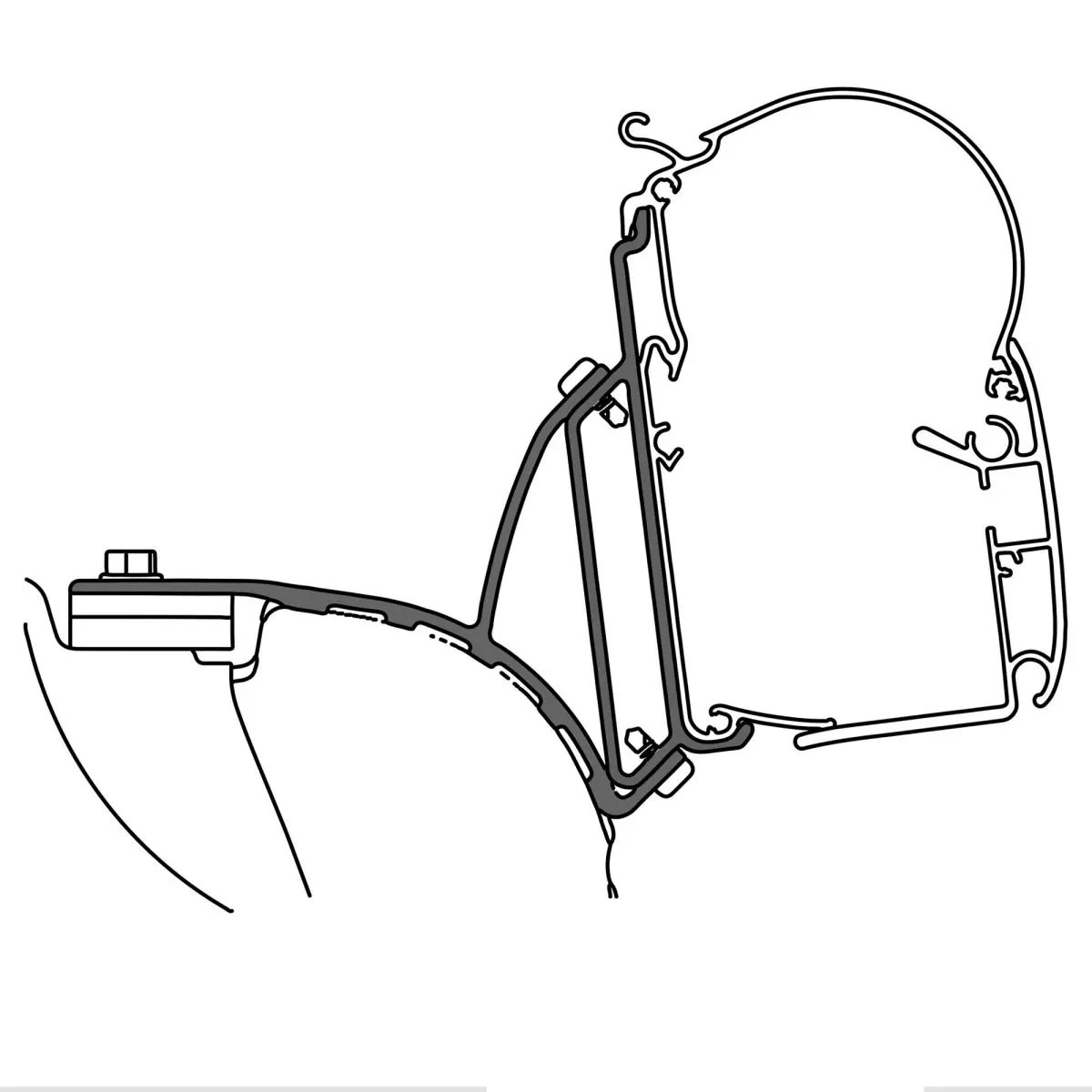 Adapter fr VW T5 / T6 Multivan fr Markisen Dometic PW 1100