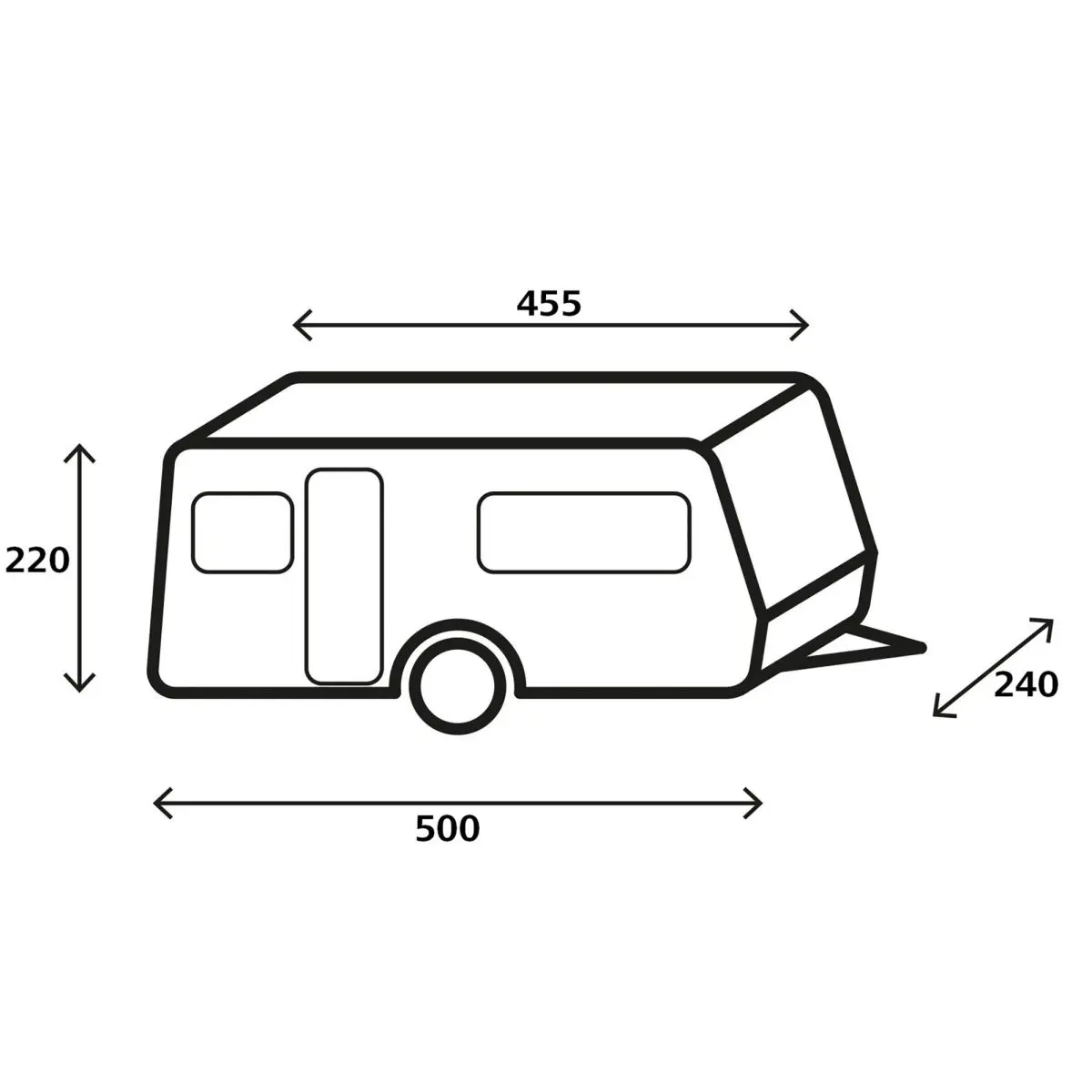 Wohnwagen-Schutzhlle Design 12M, 450-500 x 240 x 220 cm