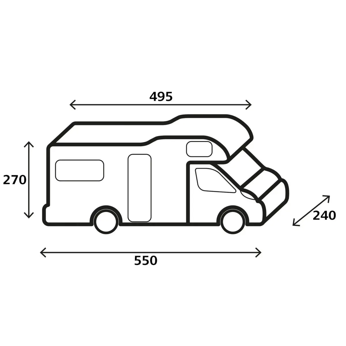 Reisemobil-Schutzhlle Design 12M, 500-550 x 240 x 270 cm