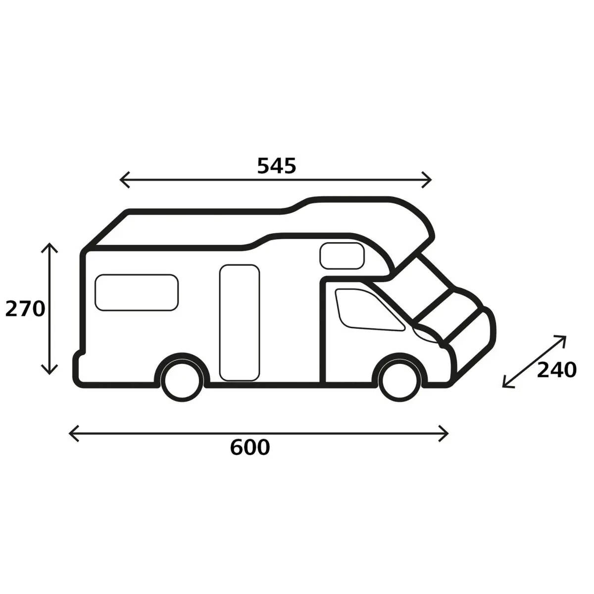 Reisemobil-Schutzhlle Design 12M, 550-600 x 240 x 270 cm