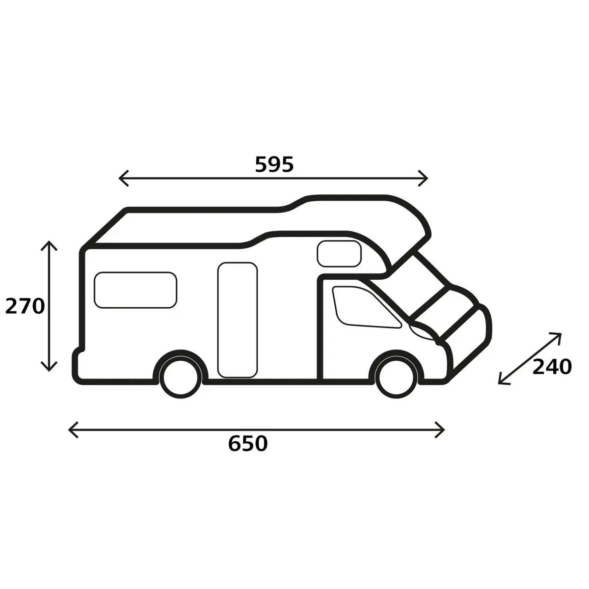 Reisemobil-Schutzhlle Design 12M, 600-650 x 240 x 270 cm