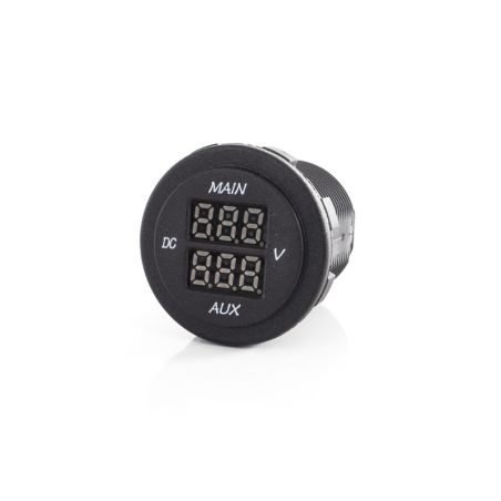 Dual LED Voltmeter (MAIN / AUX) für Fahrzeug- und Bordbatterie