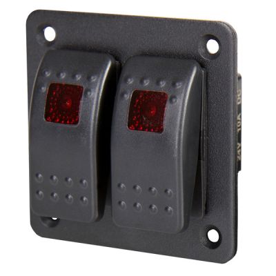 Carbest Alu-Schaltpanel mit zwei Wippschaltern (12/24V)