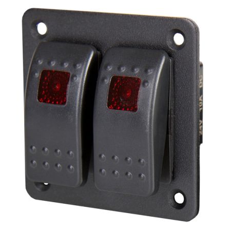 Carbest Alu-Schaltpanel mit zwei Wippschaltern (12/24V)