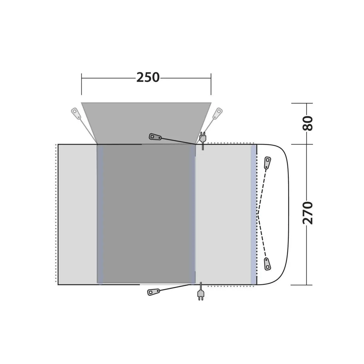 Cort autobuz Wolfburg 380 Air - 270 x 210 x 380 cm