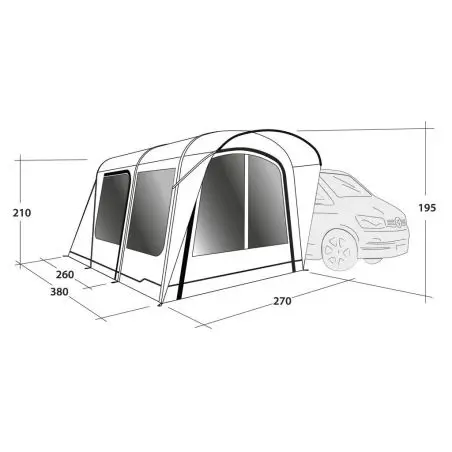 Buszsátor Wolfburg 380 Air - 270 x 210 x 380 cm